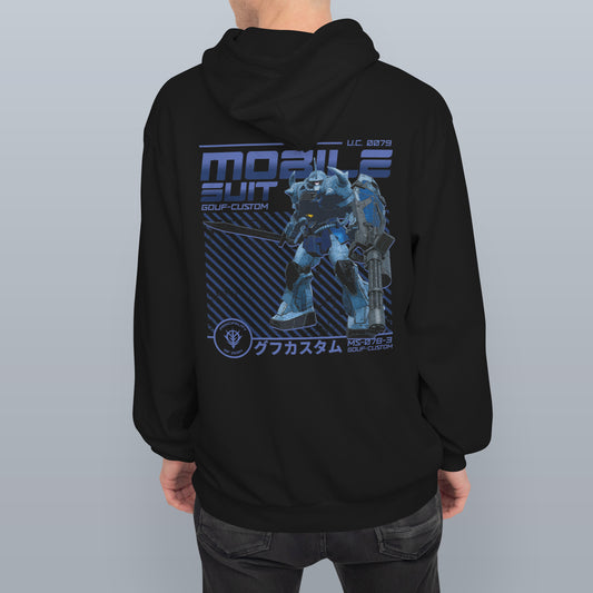 MS-07B-3 Gouf Custom Mobile Suit Gundam Anime Graphic Art T-Shirt Pullover Hoodie Sweatshirt