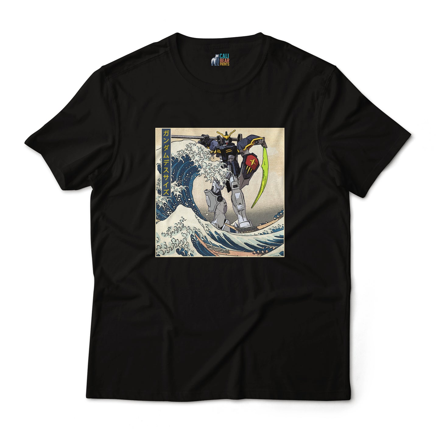 Gundam Deathscythe Mobile Suit Off Kanagawa Wave Anime Graphic Tee