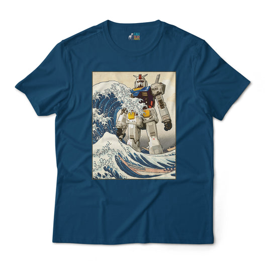 RX-78-2 Gundam Mobile Suit - Great Wave Off Kanagawa - Anime Graphic Art T-Shirt