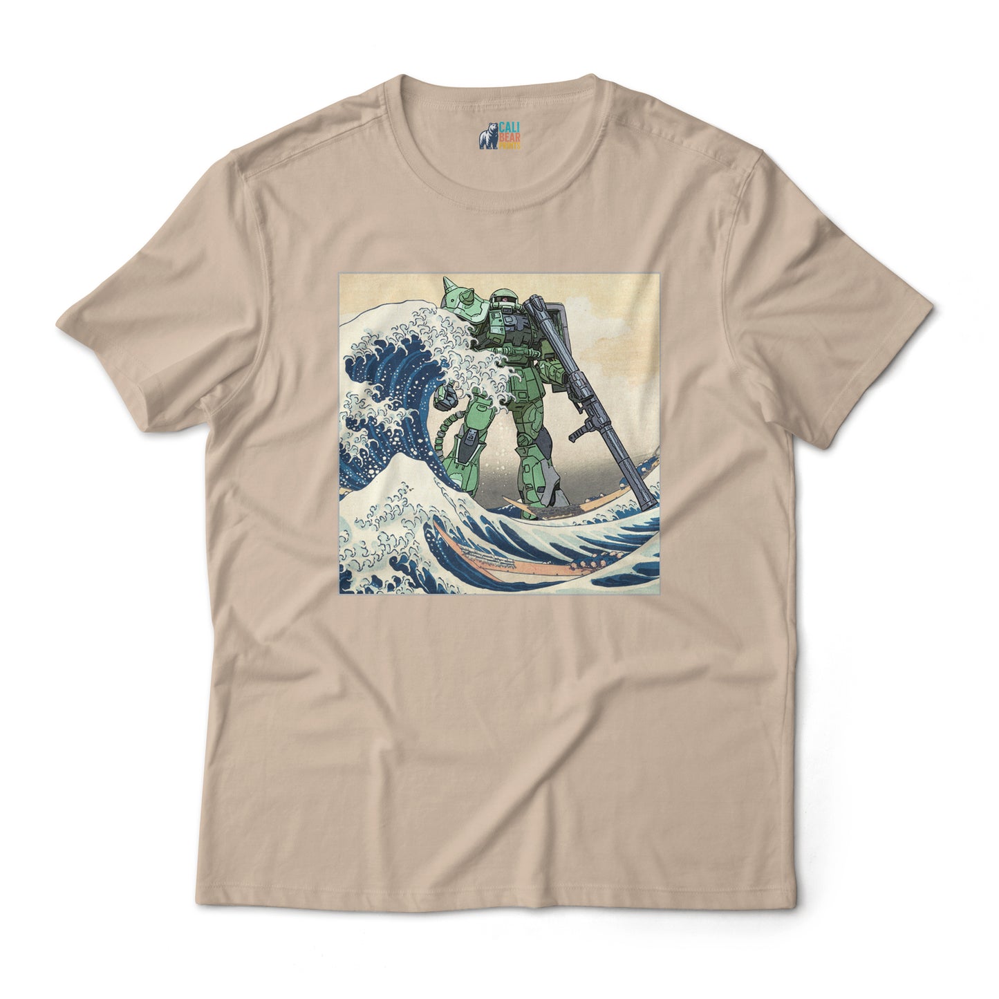 MS-06F Zaku II Gundam Mobile Suit in the Great Wave Off Kanagawa Graphic Art T-Shirt