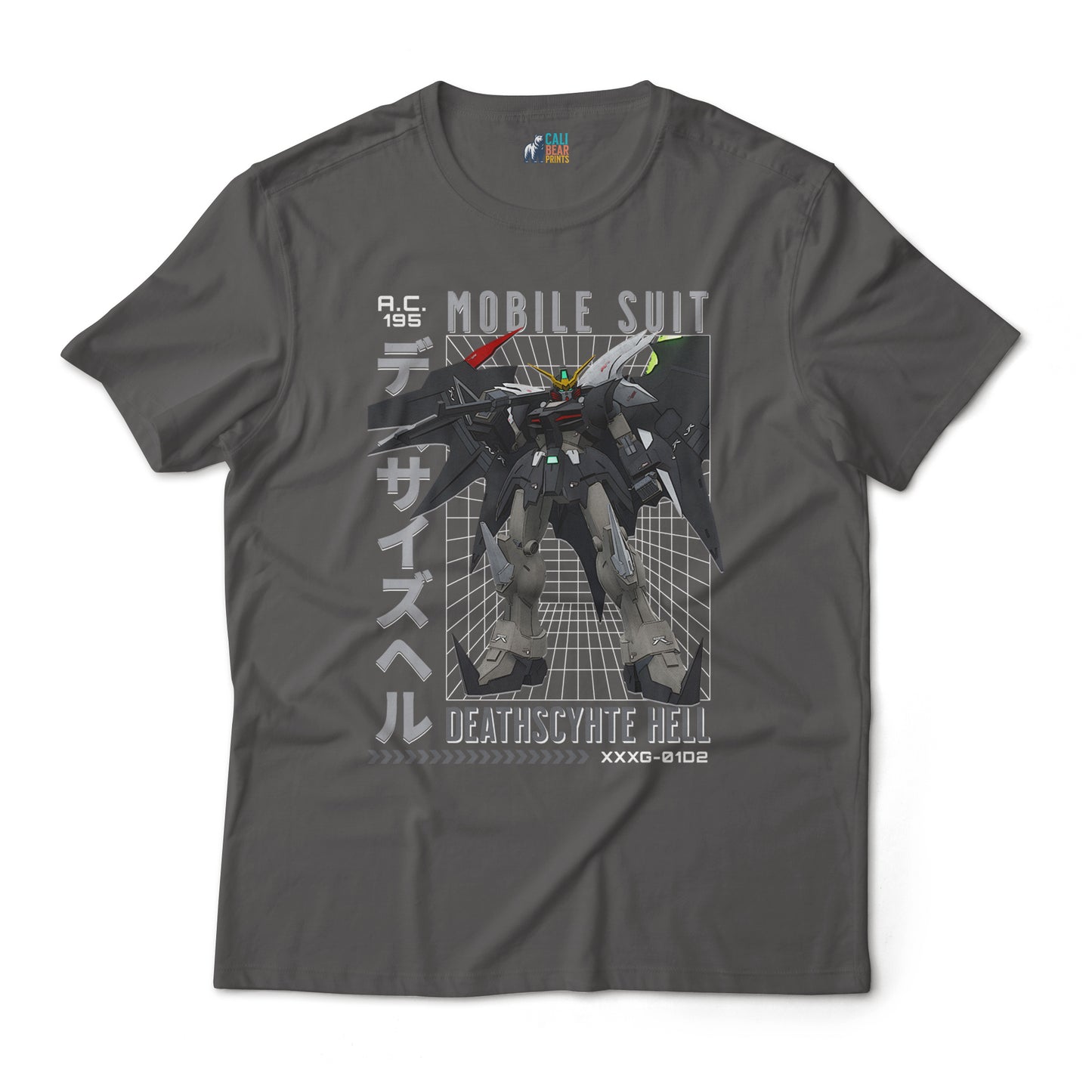 Gundam Deathscythe Hell XXXG-01D2 Retro Anime Mecha Grid Design Graphic Art T-Shirt