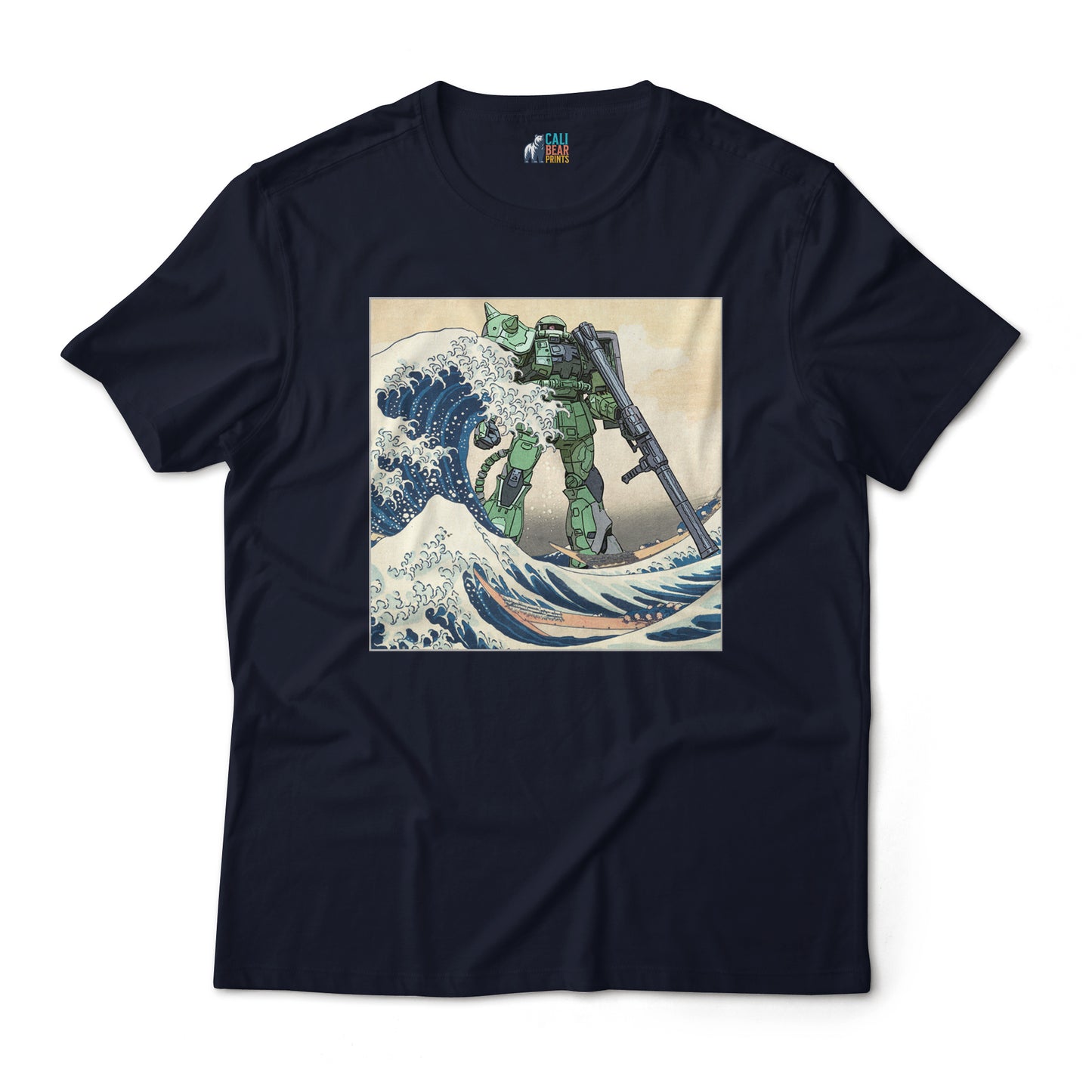 MS-06F Zaku II Gundam Mobile Suit in the Great Wave Off Kanagawa Graphic Art T-Shirt