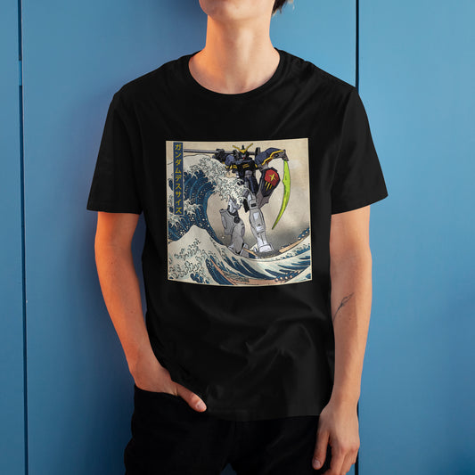 Gundam Deathscythe Mobile Suit Off Kanagawa Wave Anime Graphic Tee