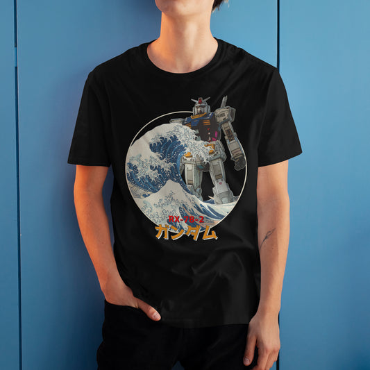 Gundam RX-78-2 Classic in Kanagawa Wave Anime Graphic Tee