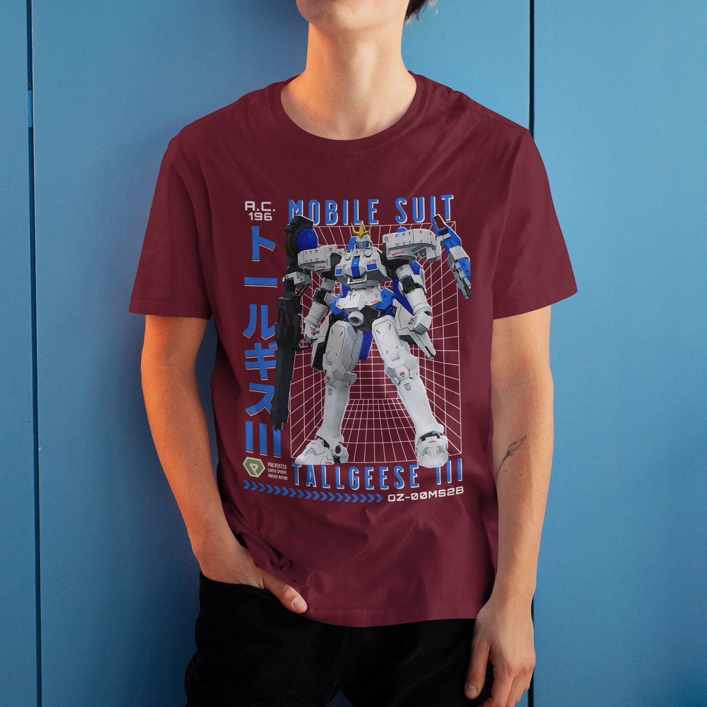 Tallgeese III OZ-00MS2B Mobile Suit Zechs Merquise Pilot Gundam Anime Graphic Art Tee