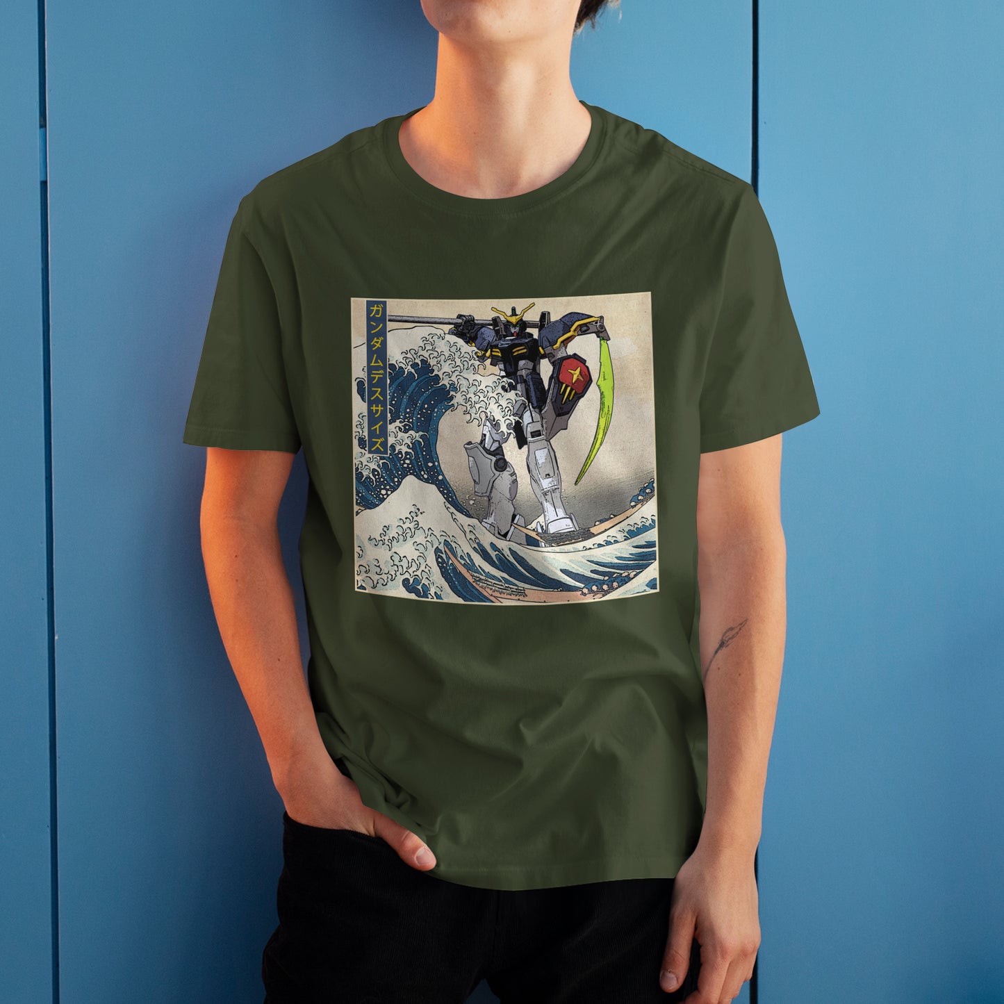 Gundam Deathscythe Mobile Suit Off Kanagawa Wave Anime Graphic Tee
