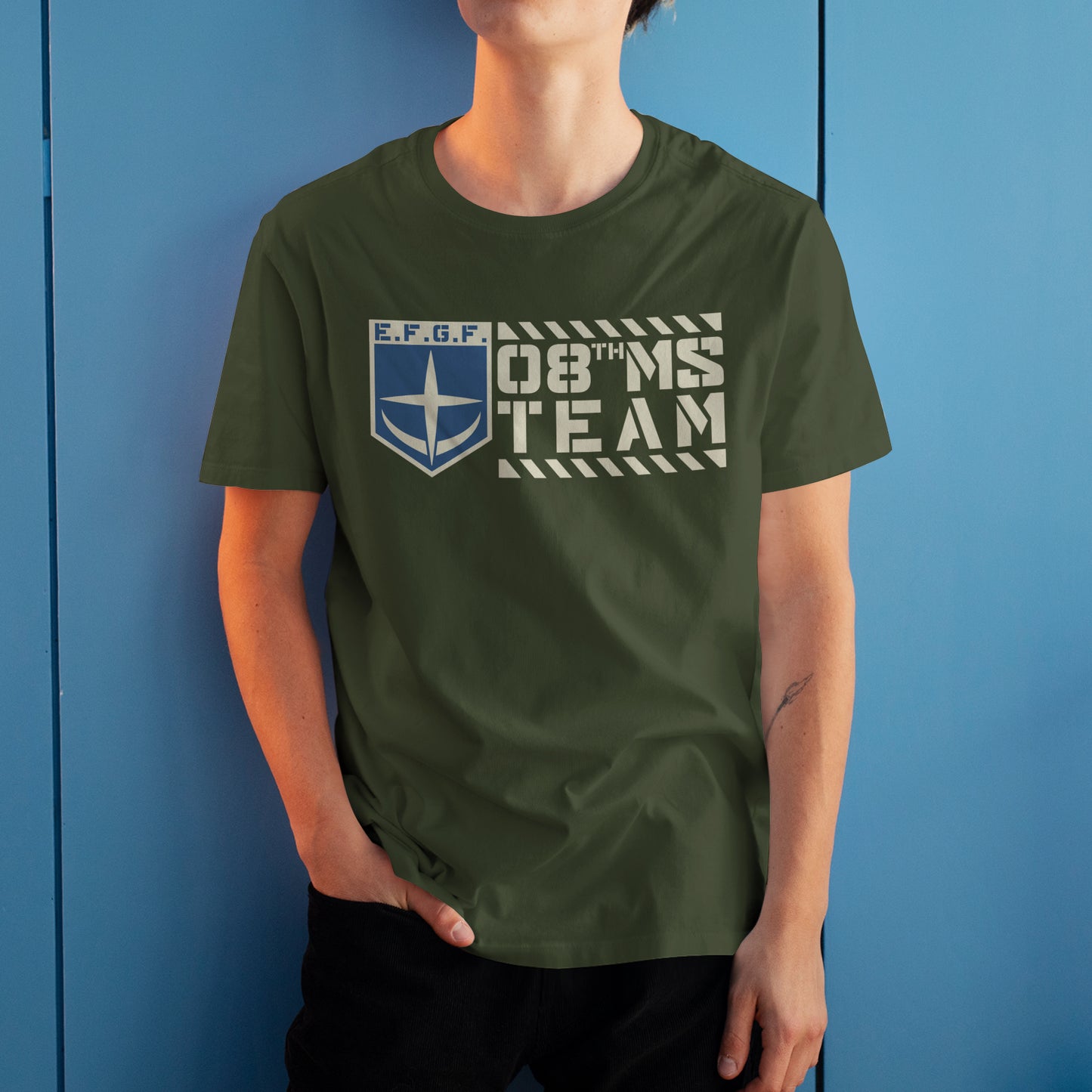 Gundam 08th MS Team Earth Federation Ground Forces E.F.G.F Anime Graphic Art T-Shirt