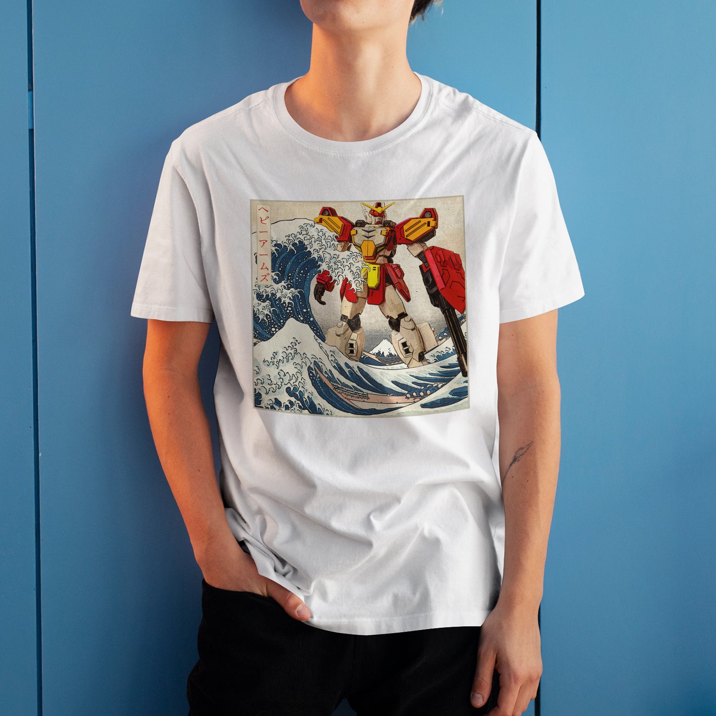 Gundam Heavyarms in Great off Kanagawa Wave Anime Graphic Tee