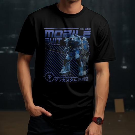 MS-07B-3 Gouf Custom Mobile Suit Gundam Anime Graphic Art T-Shirt