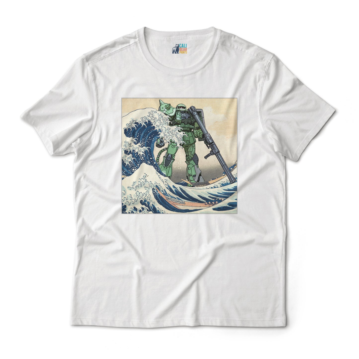 MS-06F Zaku II Gundam Mobile Suit in the Great Wave Off Kanagawa Graphic Art T-Shirt