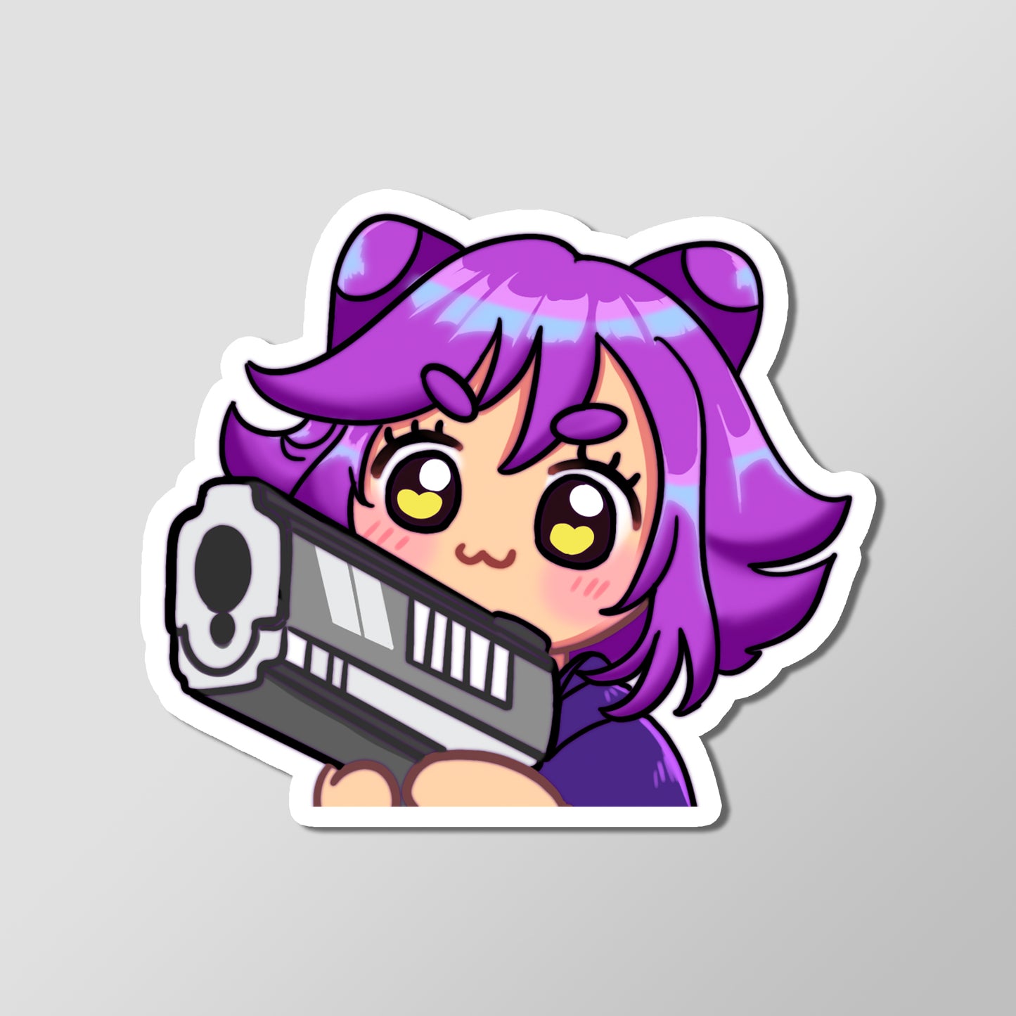 Artificial Actor - Gun Emote - Glossy Laminated Vinyl Die Cut Sticker