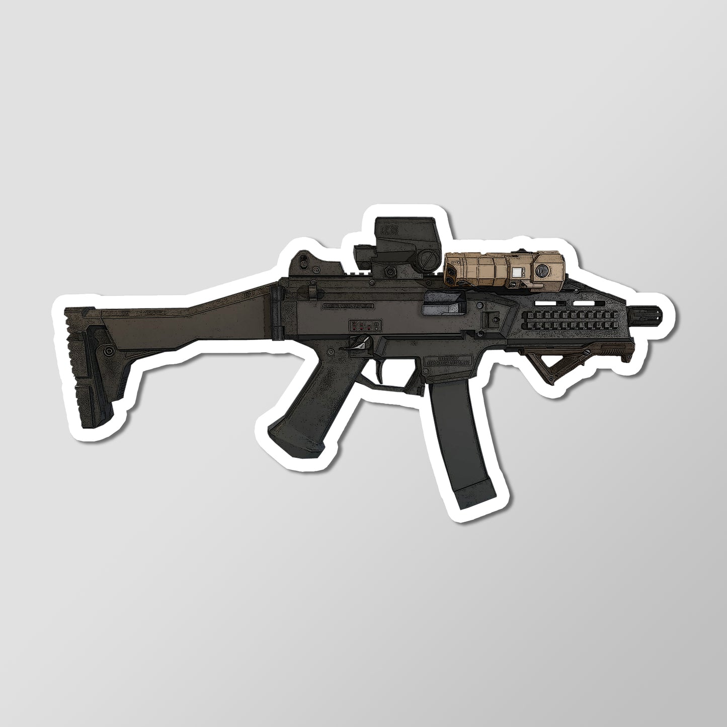 Scorpion EVO 3 A1 SMG Camo Die Cut Vinyl Sticker