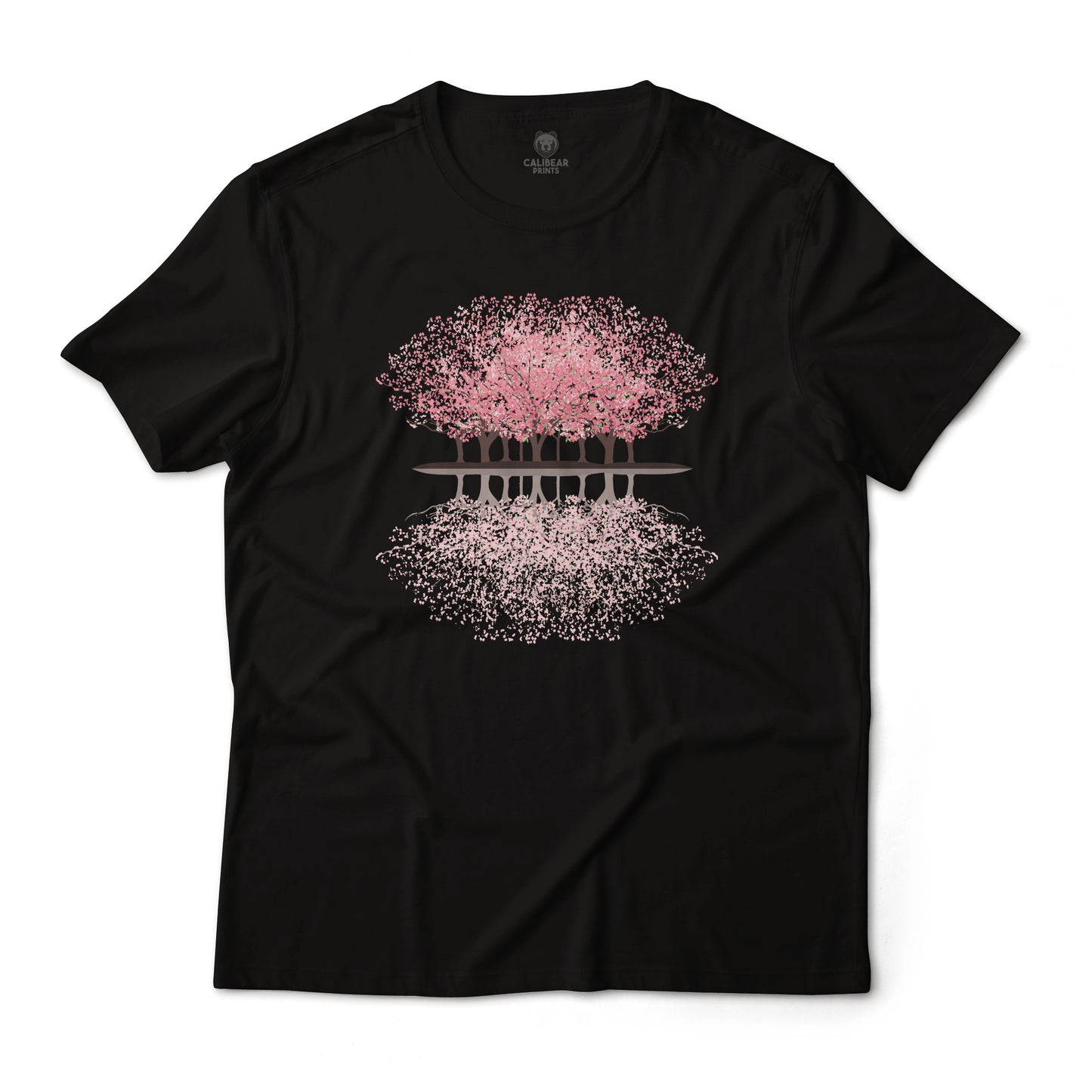 Cherry Blossom Sakura Forest Tranquil and Peaceful Reflection Graphic Tee