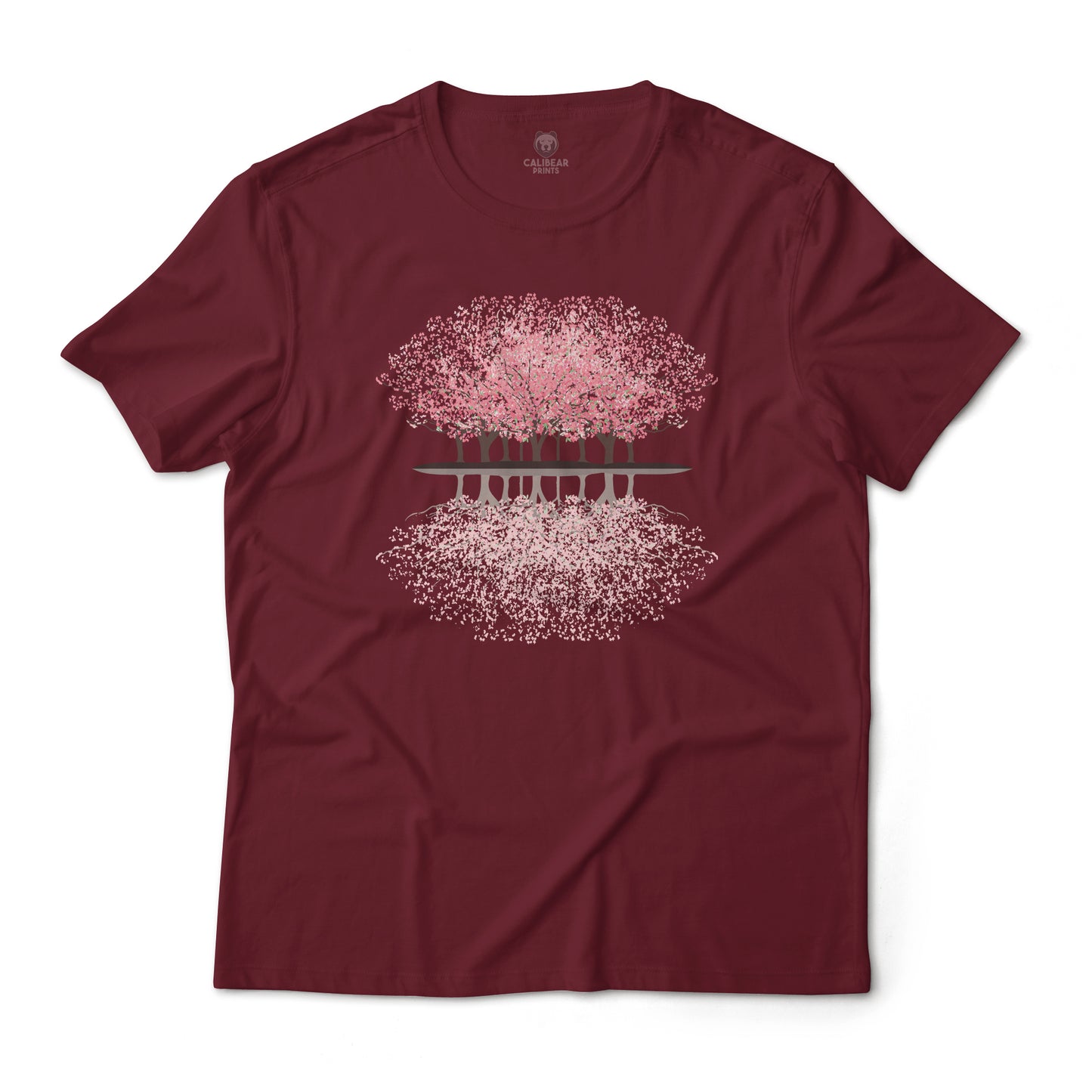 Cherry Blossom Sakura Forest Tranquil and Peaceful Reflection Graphic Tee