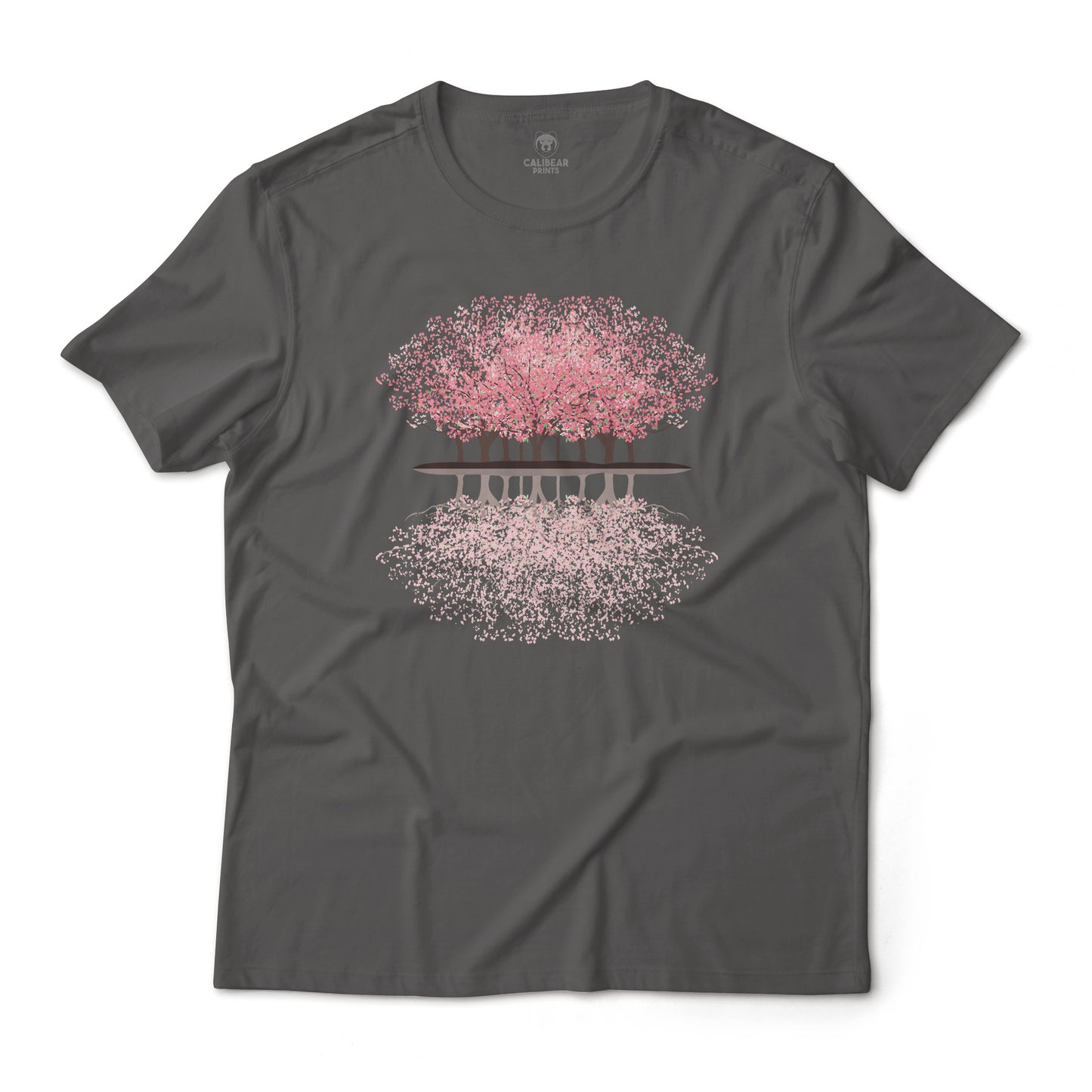 Cherry Blossom Sakura Forest Tranquil and Peaceful Reflection Graphic Tee