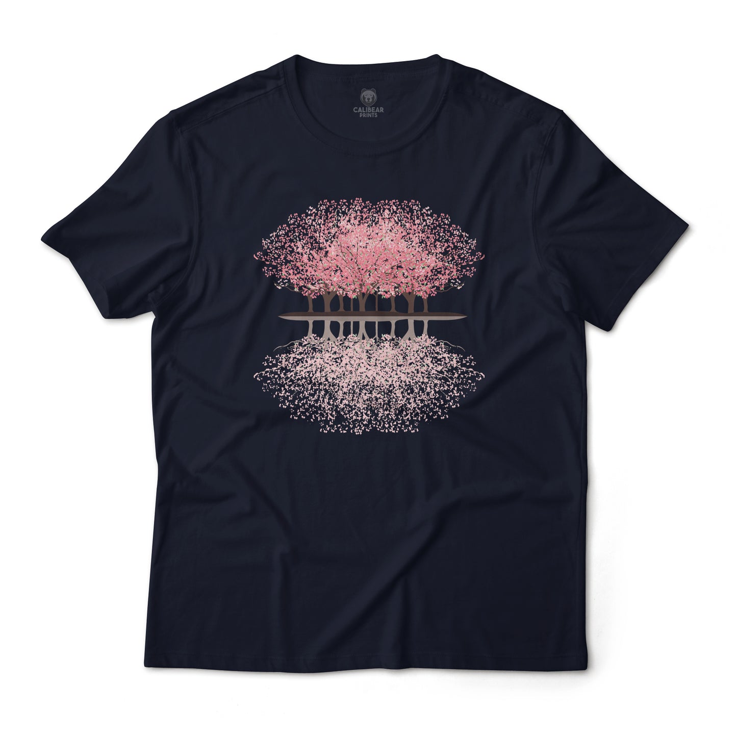 Cherry Blossom Sakura Forest Tranquil and Peaceful Reflection Graphic Tee