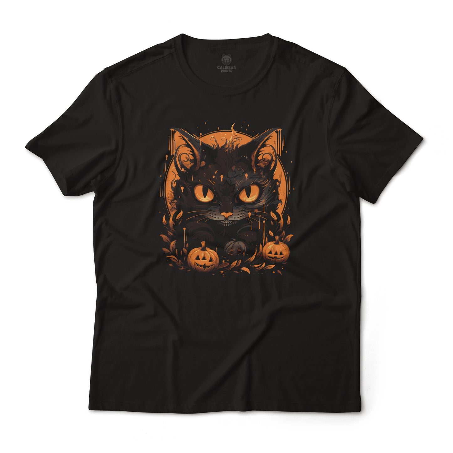 Halloween Cute Pumpkin Cat Graphic T-Shirt