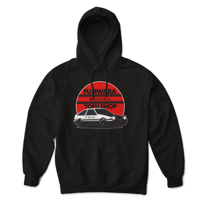 Fujiwara Tofu Shop Initial D GT86 Trueno Corolla AE86 Hachi-ROKU Drift Car Hooded Sweatshirt