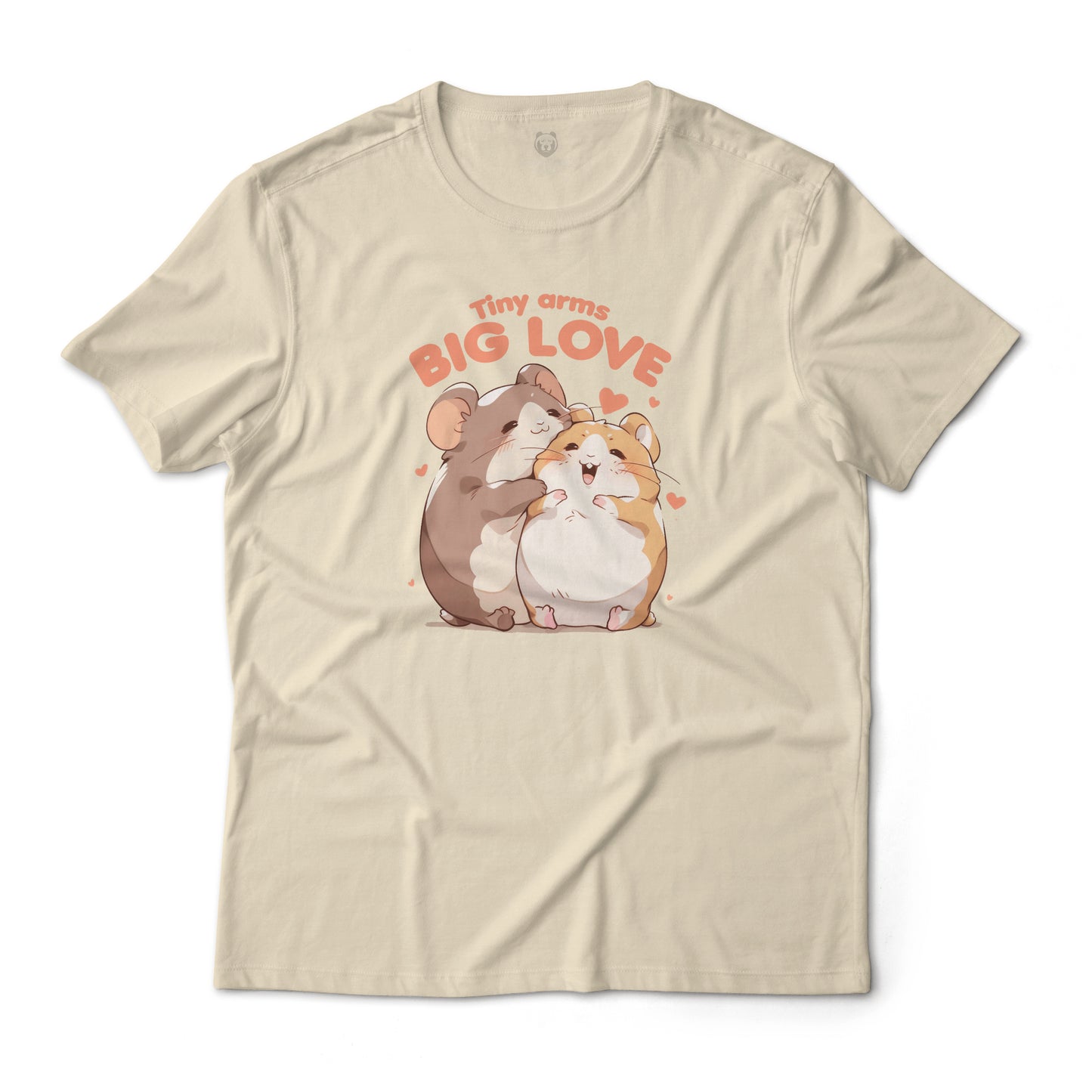 Tiny Arms Big Love Cute Hamsters Hugging Wholesome Graphic T-Shirt