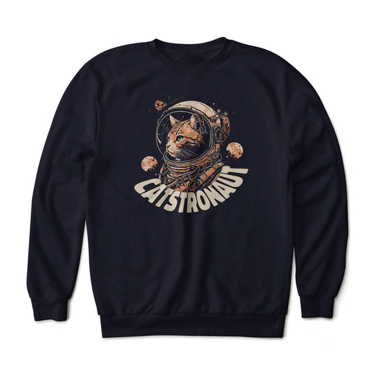 Catstronaut Cute Space Cat Astronaut Explorer Graphic Crewneck Sweatshirt