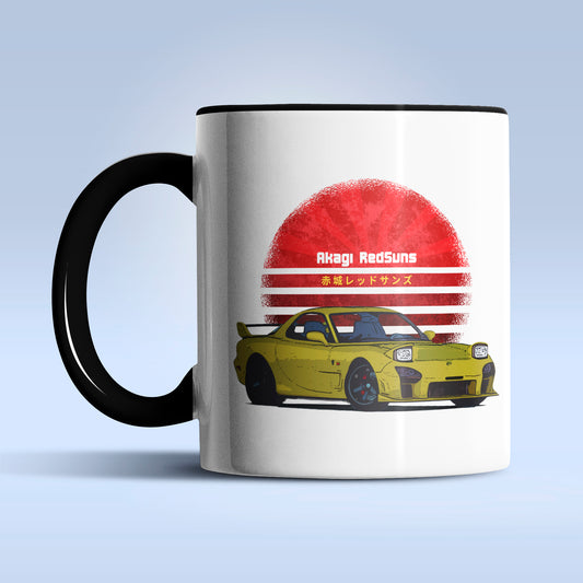 Akagi RedSuns Mazda RX-7 FD3S Initial D Anime JDM Ceramic Coffee Mug 11 oz