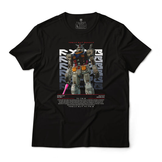 RX-78-2 Gundam Mobile Suit Poster Style Graphic Art T-Shirt