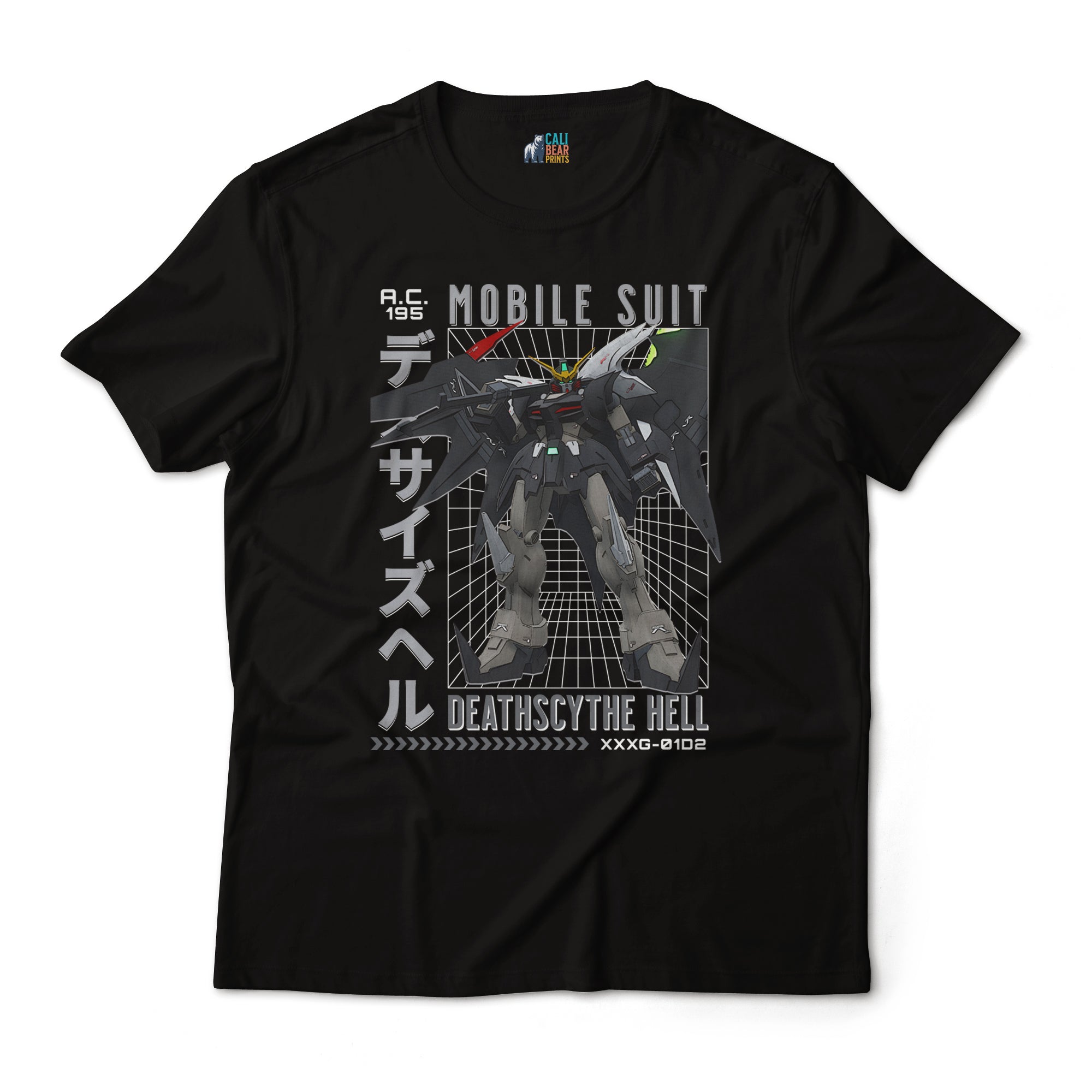 Gundam Deathscythe Hell XXXG-01D2 Retro Anime Mecha Grid Design