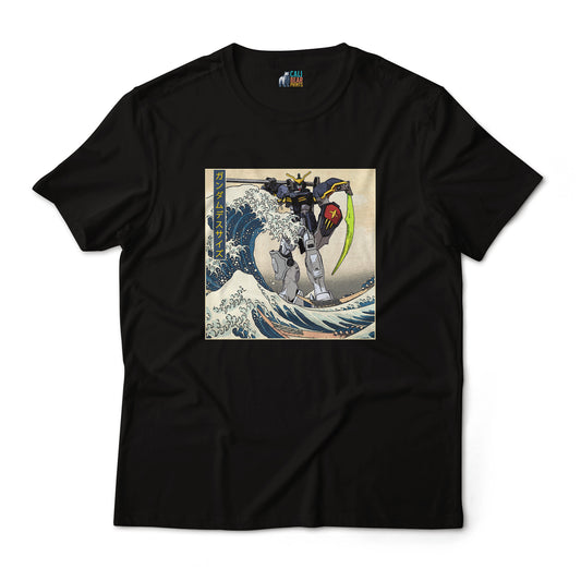 Gundam Deathscythe Mobile Suit Off Kanagawa Wave Anime Graphic Tee