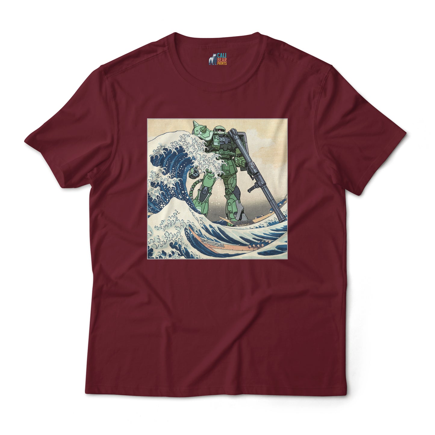 MS-06F Zaku II Gundam Mobile Suit in the Great Wave Off Kanagawa Graphic Art T-Shirt