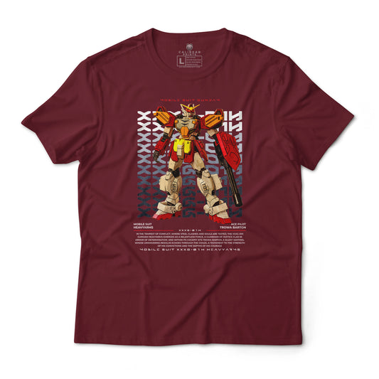 XXXG-01H Heavyarms Gundam Mobile Suit Trowa Barton Pilot Anime Poster Style Graphic Art T-Shirt