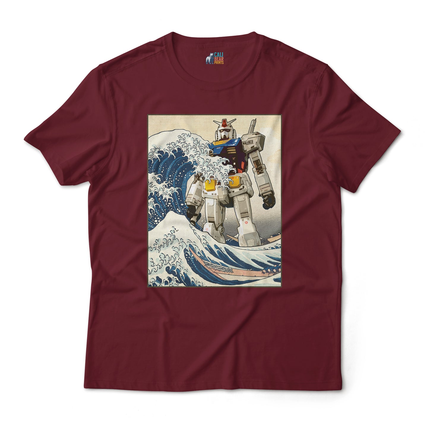 RX-78-2 Gundam Mobile Suit - Great Wave Off Kanagawa - Anime Graphic Art T-Shirt