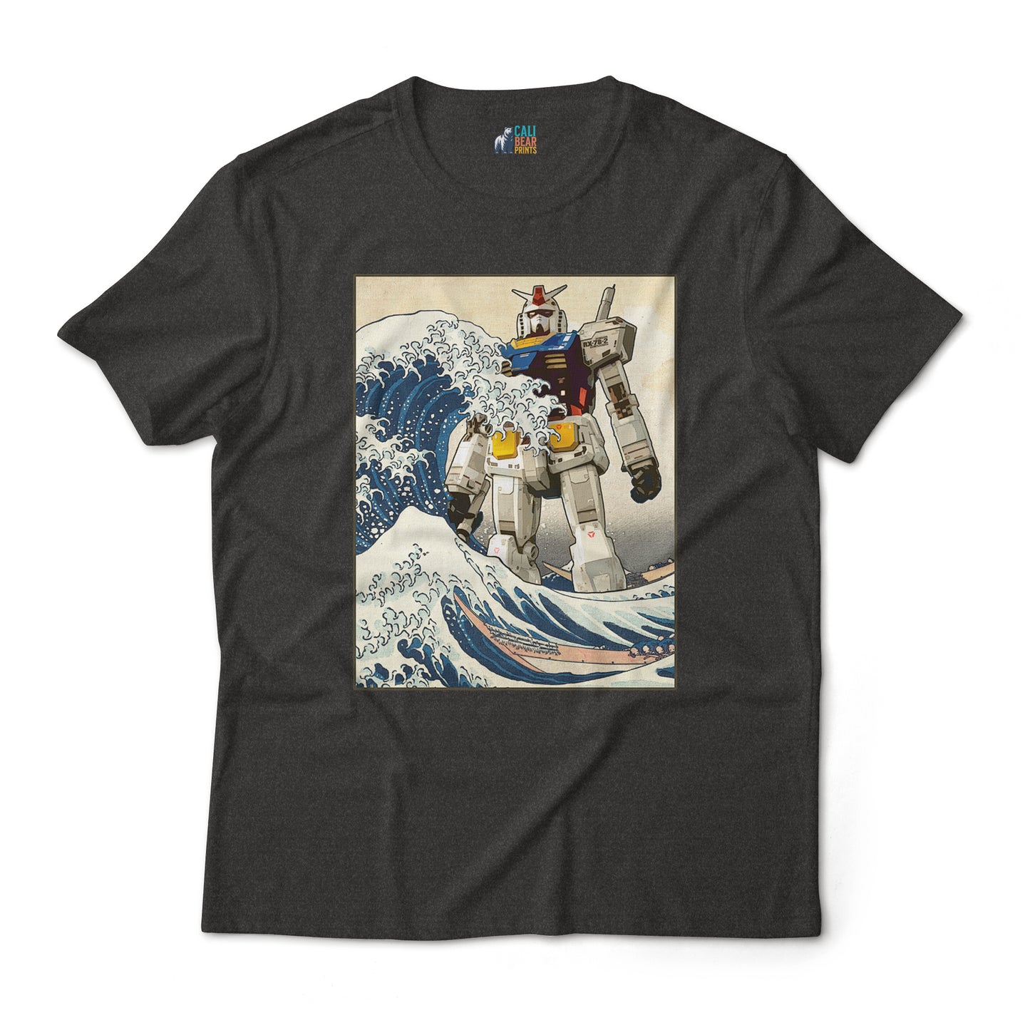 RX-78-2 Gundam Mobile Suit - Great Wave Off Kanagawa - Anime Graphic Art T-Shirt