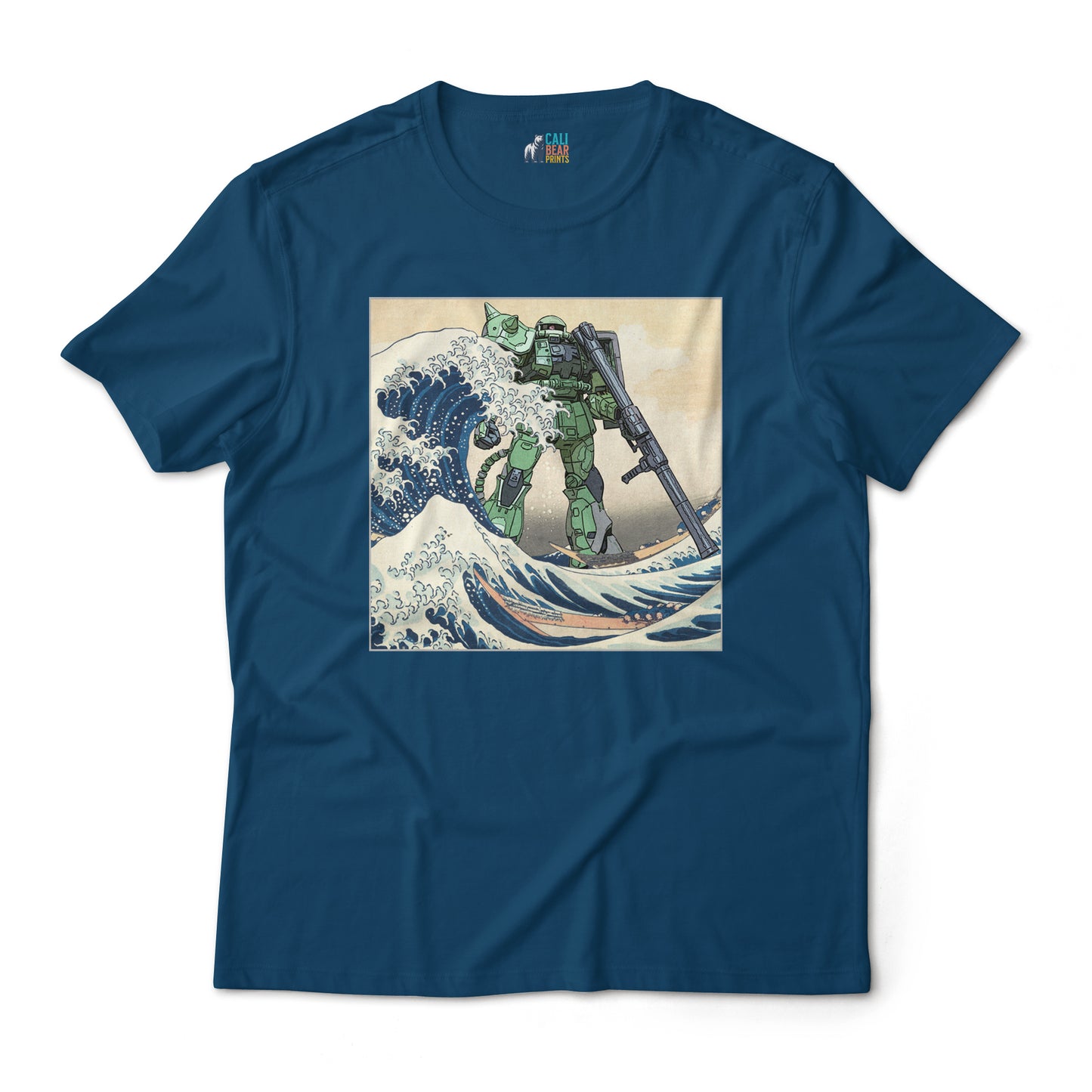 MS-06F Zaku II Gundam Mobile Suit in the Great Wave Off Kanagawa Graphic Art T-Shirt