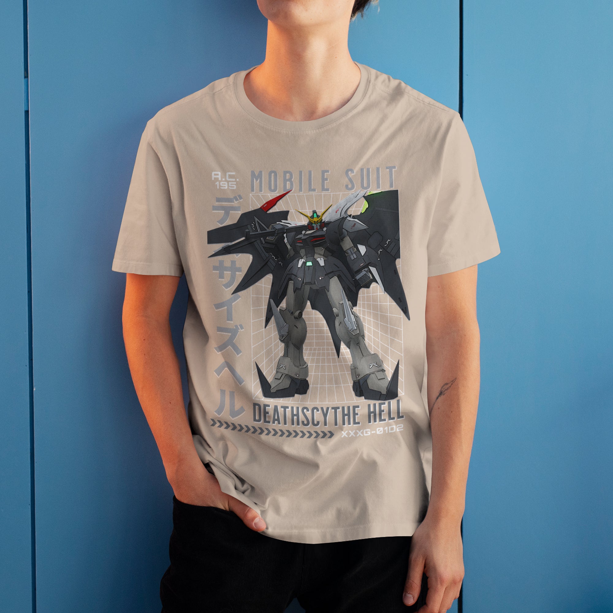 Gundam Deathscythe Hell XXXG-01D2 Retro Anime Mecha Grid Design