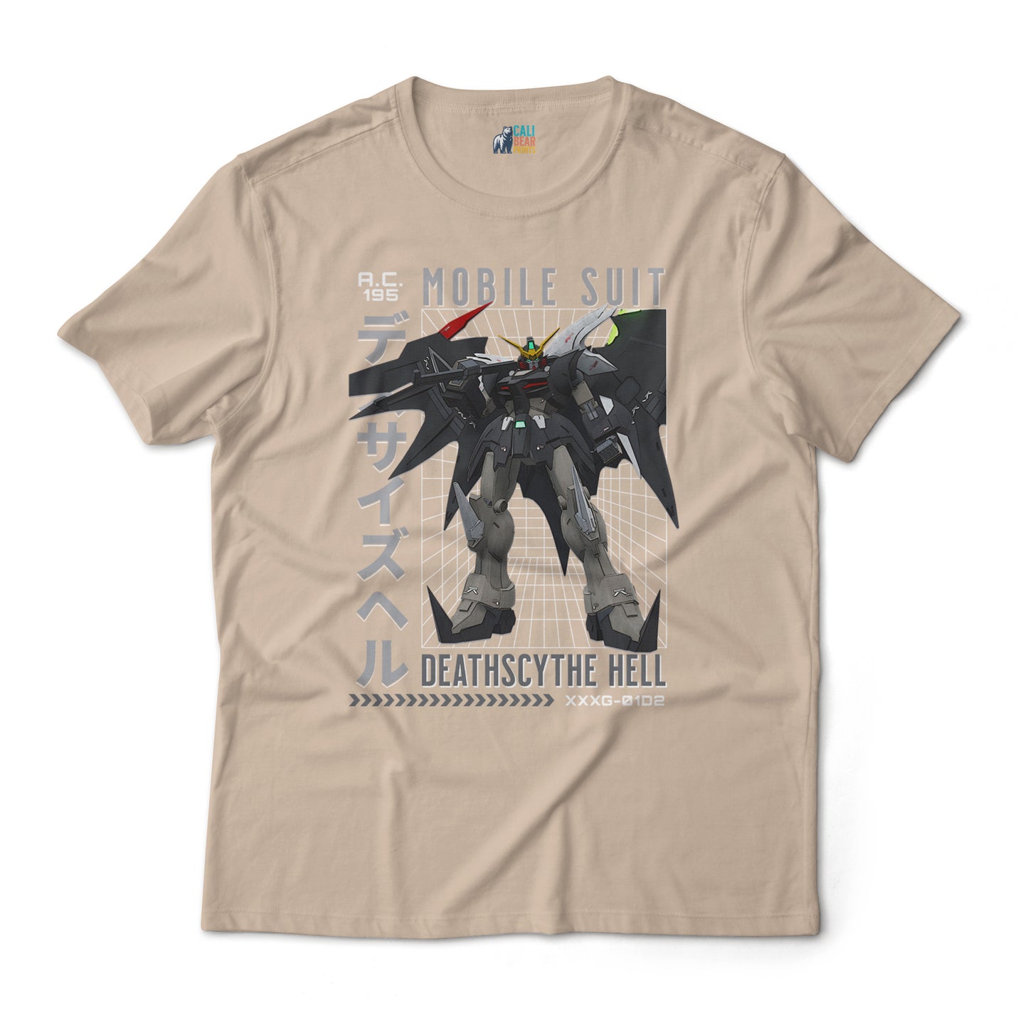 Gundam Deathscythe Hell XXXG-01D2 Retro Anime Mecha Grid Design Graphic Art T-Shirt