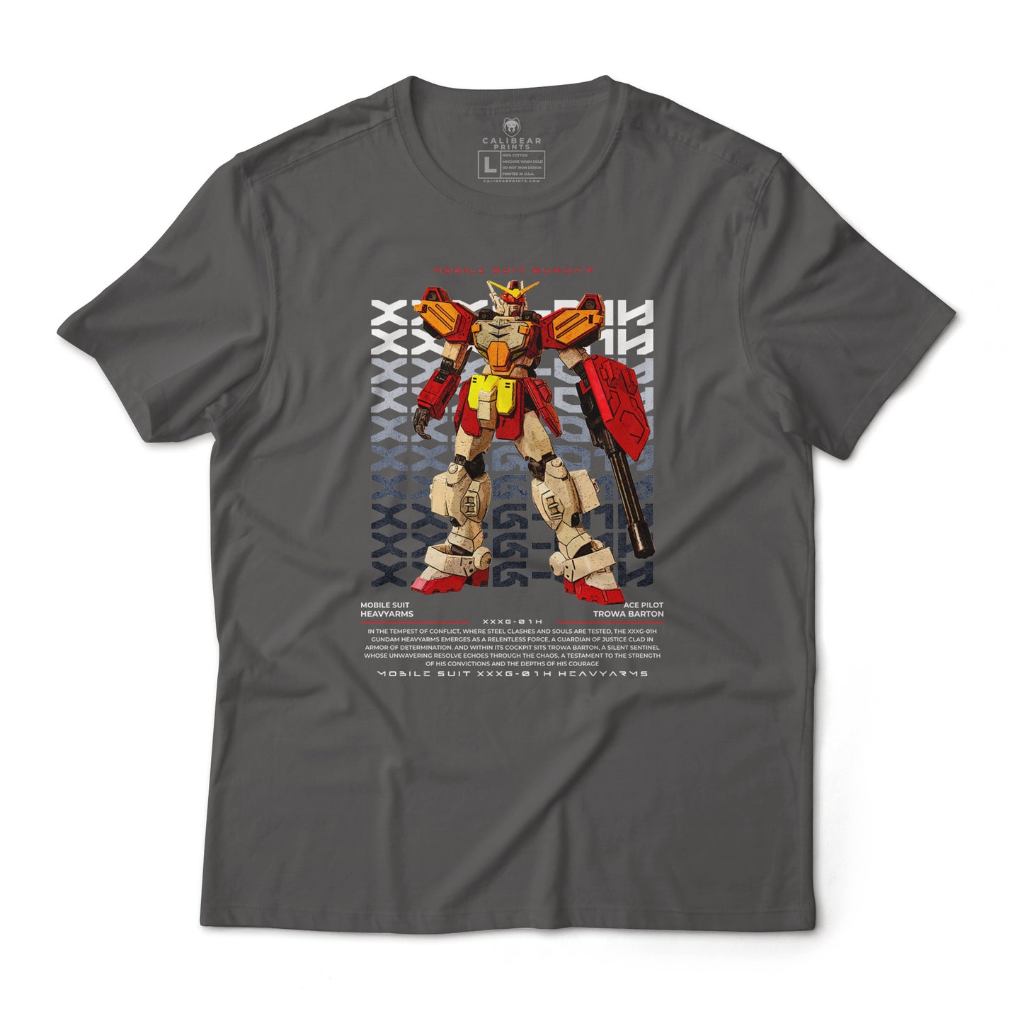 XXXG-01H Heavyarms Gundam Mobile Suit Trowa Barton Pilot Anime Poster Style Graphic Art T-Shirt