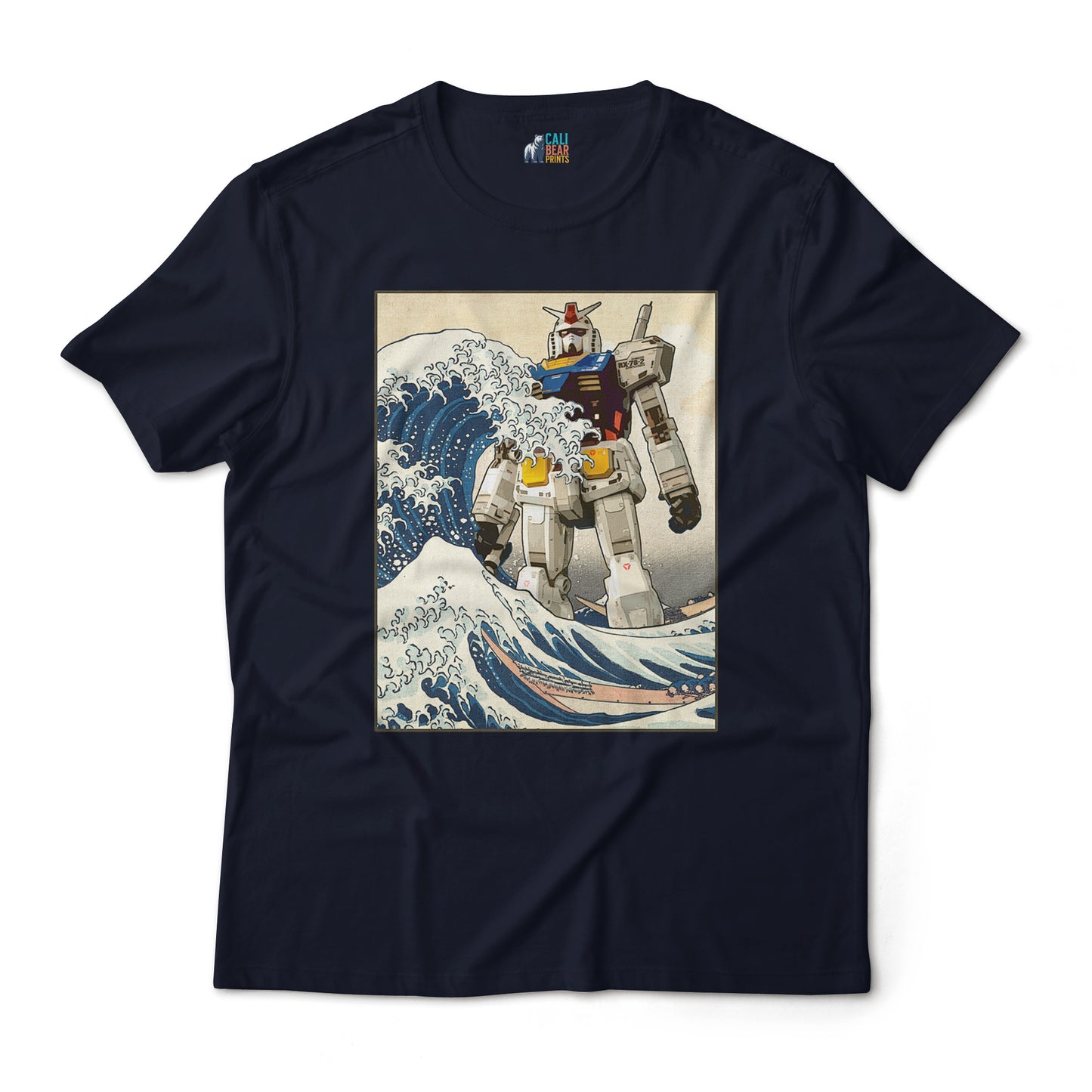 RX-78-2 Gundam Mobile Suit - Great Wave Off Kanagawa - Anime Graphic Art T-Shirt