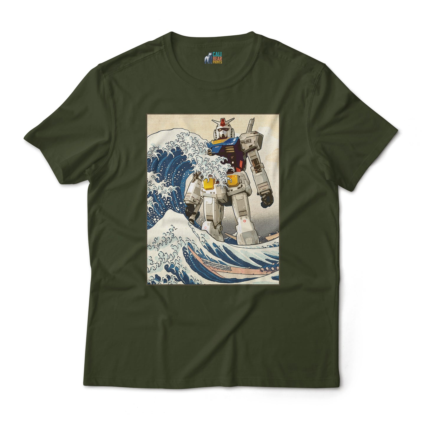 RX-78-2 Gundam Mobile Suit - Great Wave Off Kanagawa - Anime Graphic Art T-Shirt