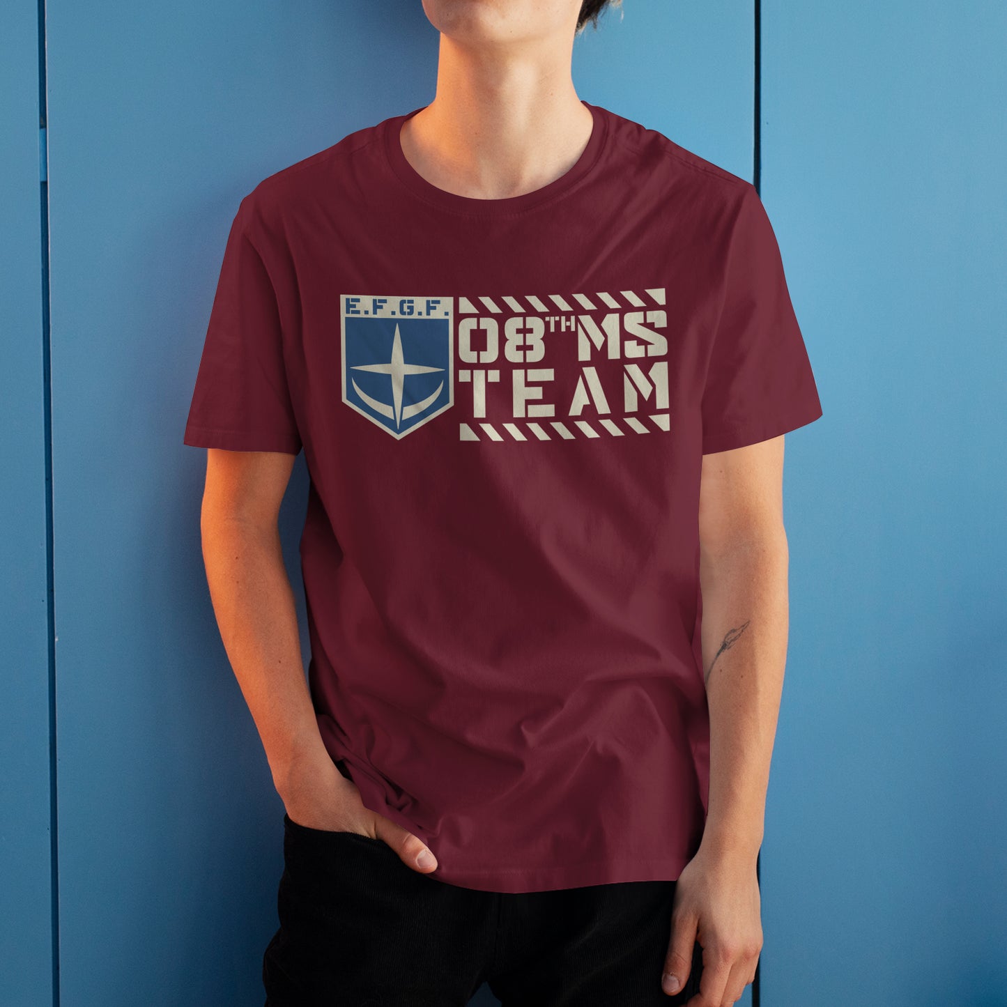 Gundam 08th MS Team Earth Federation Ground Forces E.F.G.F Anime Graphic Art T-Shirt
