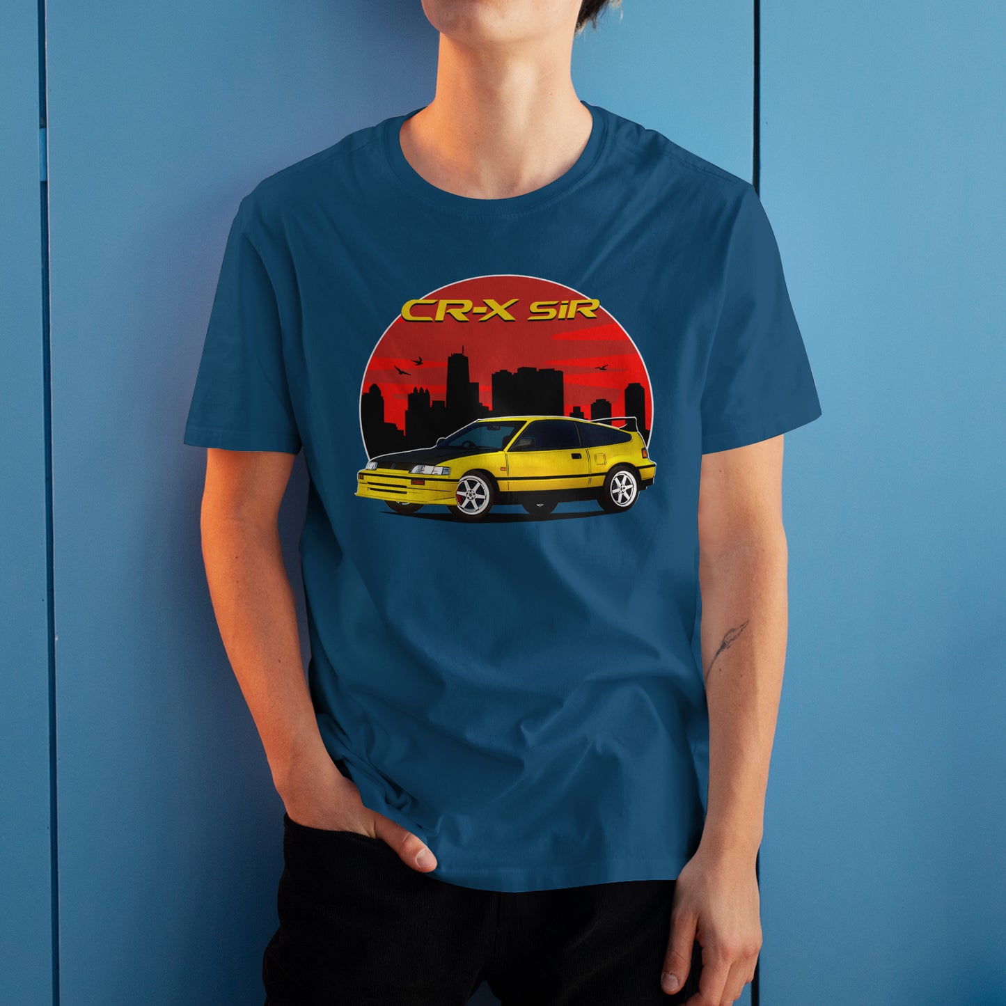 1991 CR‑X SiR Yellow Honda Graphic Art Tee Retro JDM Car T-Shirt