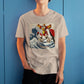 Gundam Heavyarms in Great off Kanagawa Wave Anime Graphic Tee