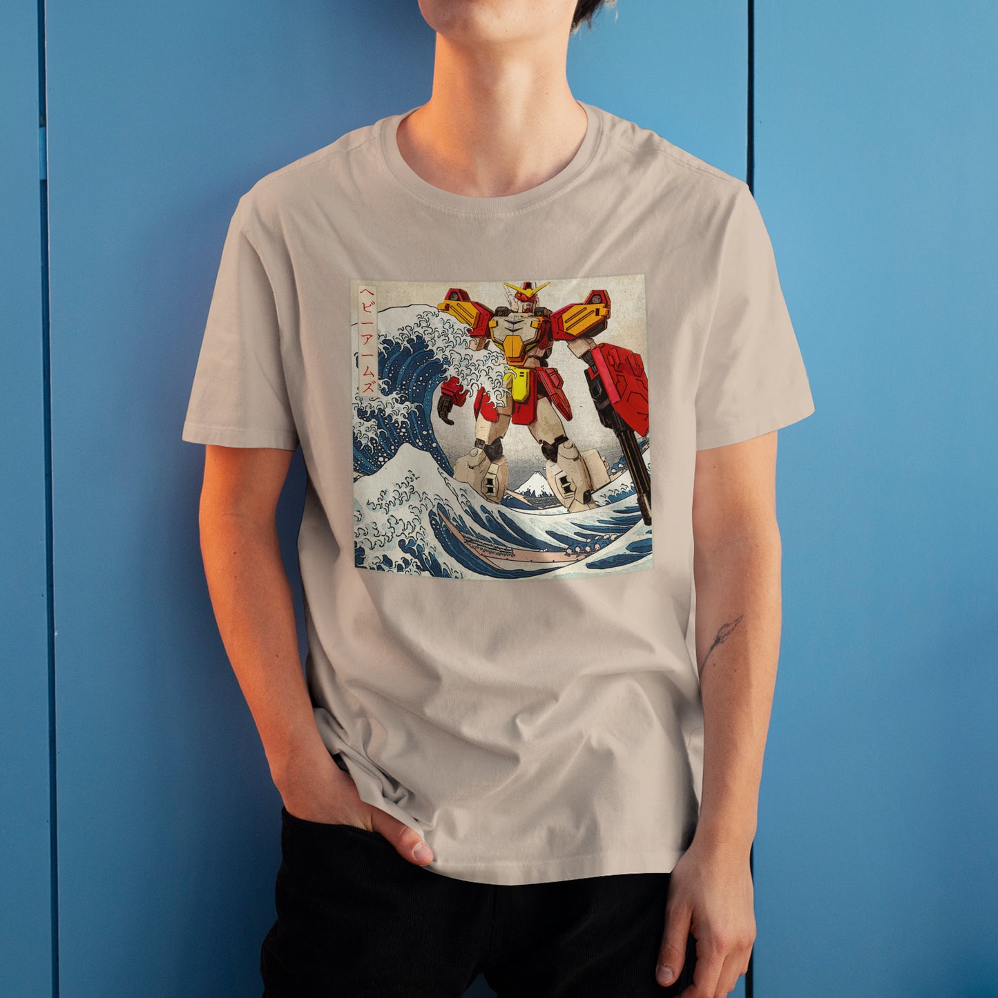 Gundam Heavyarms in Great off Kanagawa Wave Anime Graphic Tee