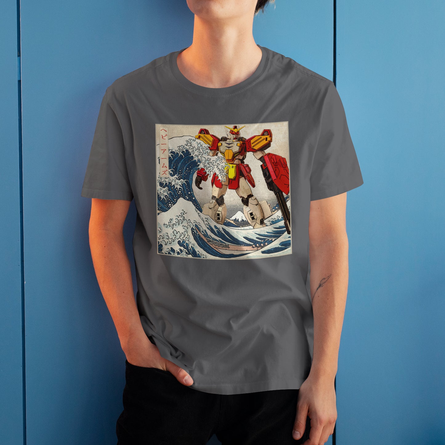 Gundam Heavyarms in Great off Kanagawa Wave Anime Graphic Tee