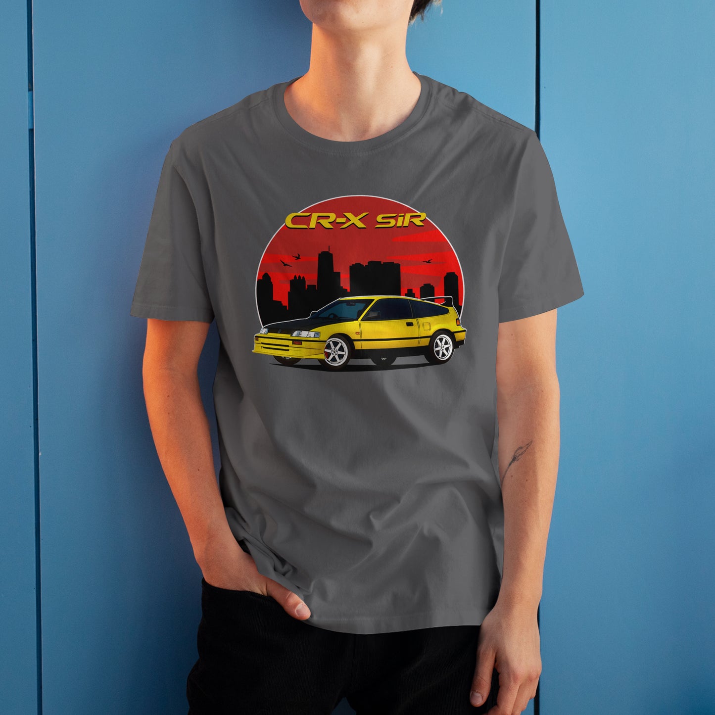 1991 CR‑X SiR Yellow Honda Graphic Art Tee Retro JDM Car T-Shirt