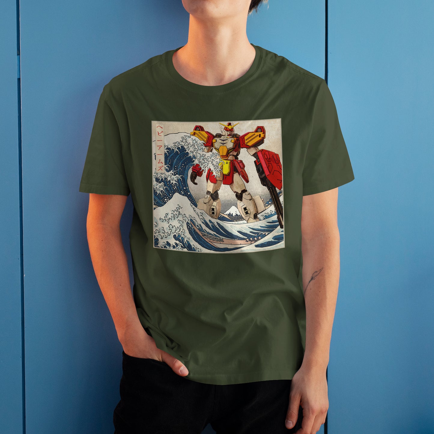 Gundam Heavyarms in Great off Kanagawa Wave Anime Graphic Tee