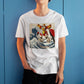 Gundam Heavyarms in Great off Kanagawa Wave Anime Graphic Tee