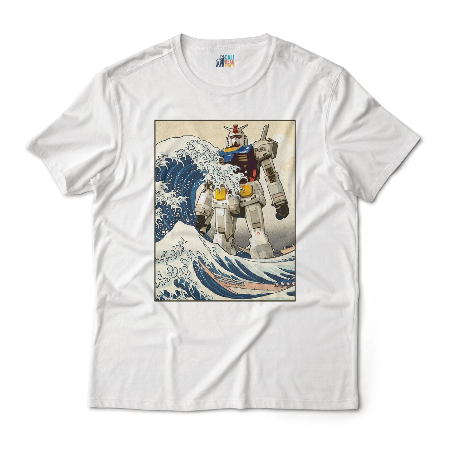 RX-78-2 Gundam Mobile Suit - Great Wave Off Kanagawa - Anime Graphic Art T-Shirt