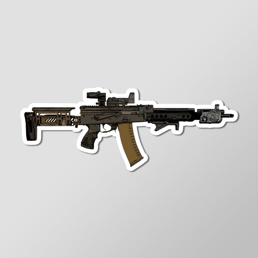 Alpha Tactical AK-74 Gun Art Die Cut Vinyl Sticker