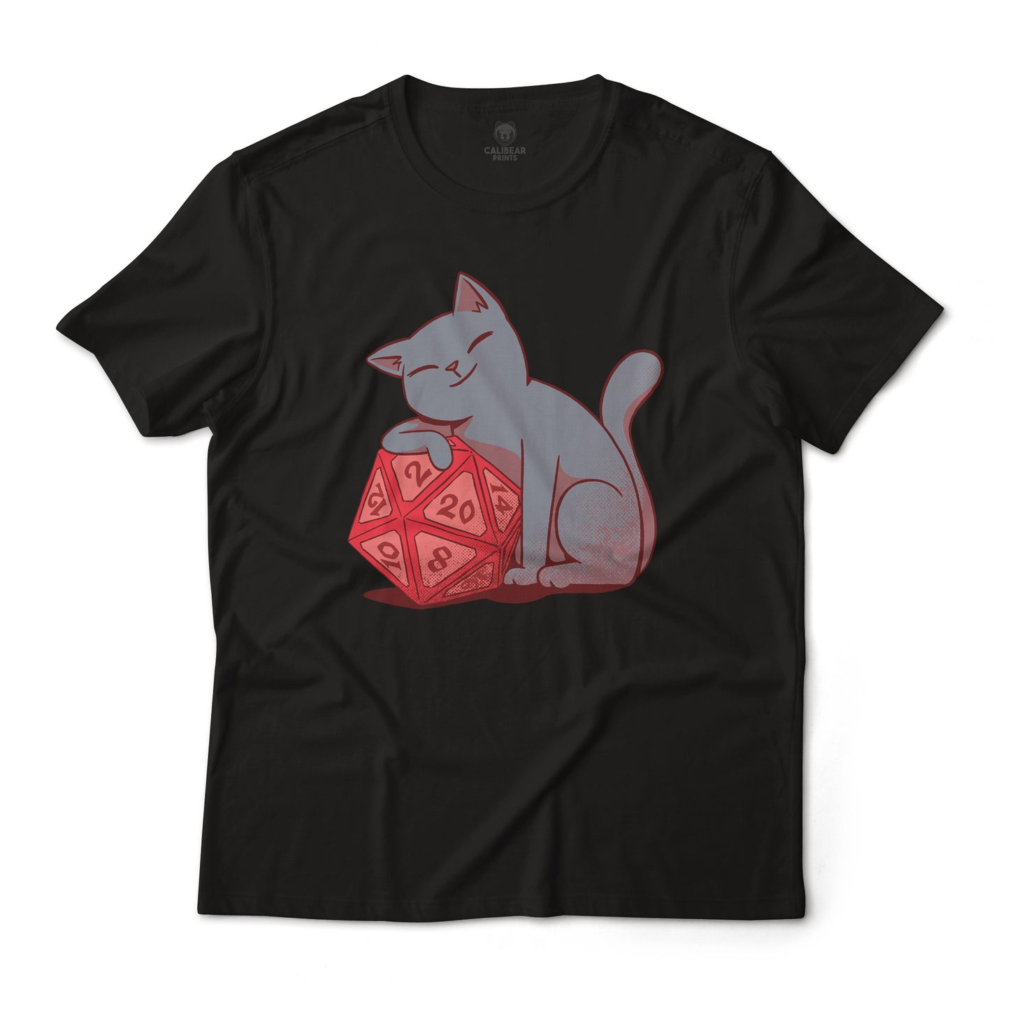 Dungeons And Dragons Cat With A D20 Die Graphic Tee