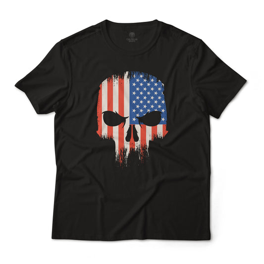 American Flag Punisher Skull Graphic Tee